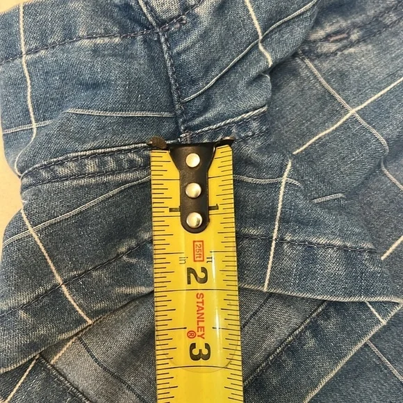 MADEWELL DENIM INDIGO WINDOWPANE HIGH RISE SHORTS 27 - Picture 15 of 16